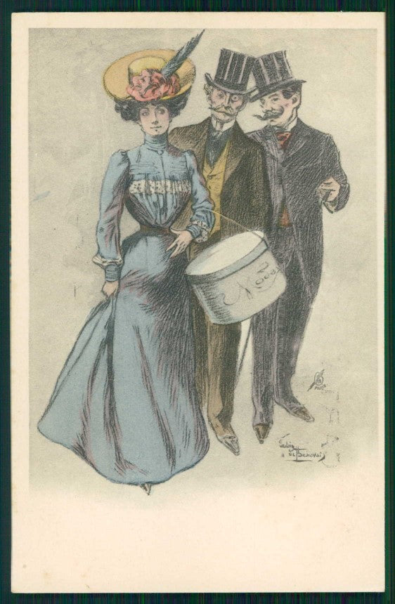 Artist Signed Lubin De Beauvais Glamour Fashion Lady postcard TC4821 – fronte