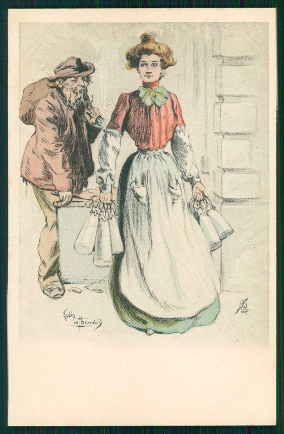 Artist Signed Lubin De Beauvais Glamour Fashion Lady postcard TC4822 – fronte