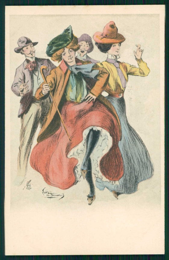 Artist Signed Lubin De Beauvais Glamour Fashion Lady postcard TC4823 – fronte