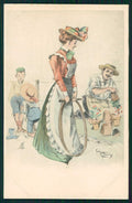 Artist Signed Lubin De Beauvais Glamour Fashion Lady postcard TC4824 – fronte