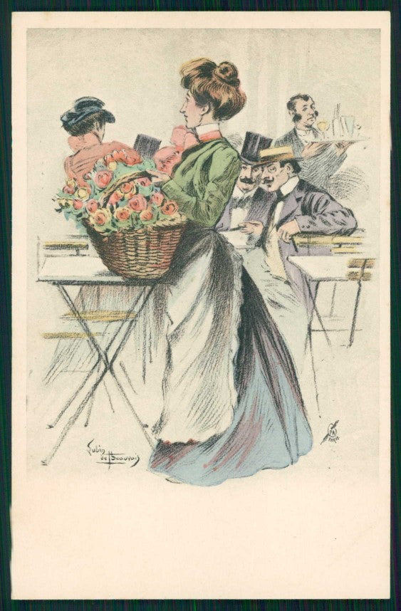 Artist Signed Lubin De Beauvais Glamour Fashion Lady postcard TC4825 – fronte