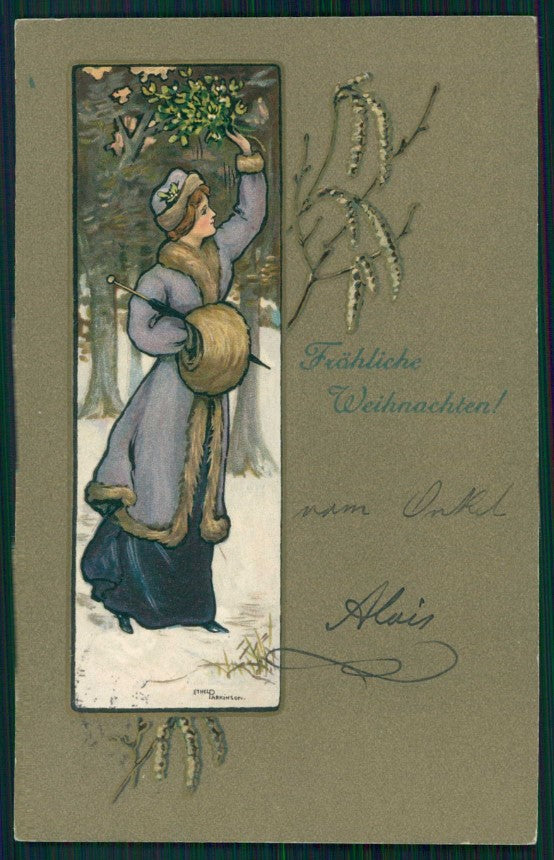 Artist Signed E. Parkinson Glamour Fashion Lady M M Vienne 310 postcard TC4873 – fronte