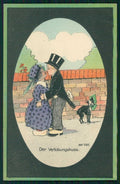 Artist Signed Anny Tekauz Children Boston Terrier dog postcard TC4990 – fronte