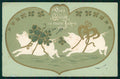 Pig Happy New Year Four Leaf Clover Good Luck Relief postcard TC5009 – fronte