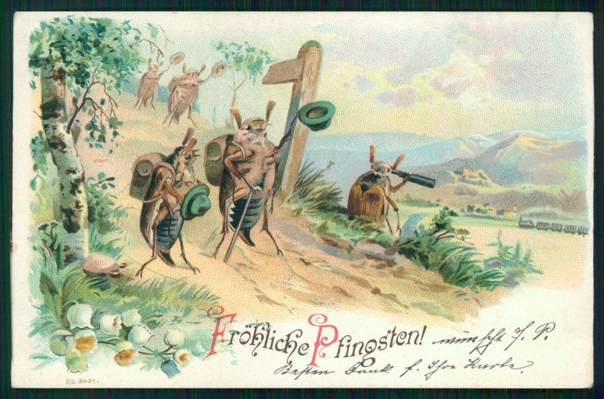 Pentecoste Pfingsten Dressed Insects serie 3421 postcard TC5014 – fronte