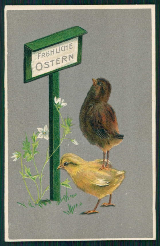 Easter Pasqua Chick Relief postcard TC5016 – fronte