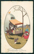 Easter Pasqua Dressed Rabbit postcard TC5024 – fronte