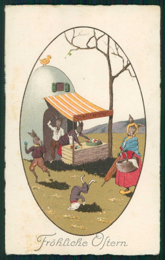 Easter Pasqua Dressed Rabbit postcard TC5024 – fronte