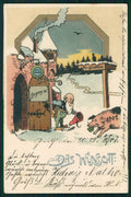 Gnomo Gnome Zwerge Dwarf Pig 1902 Four Leaf Clover ERIKA postcard TC5028 – fronte