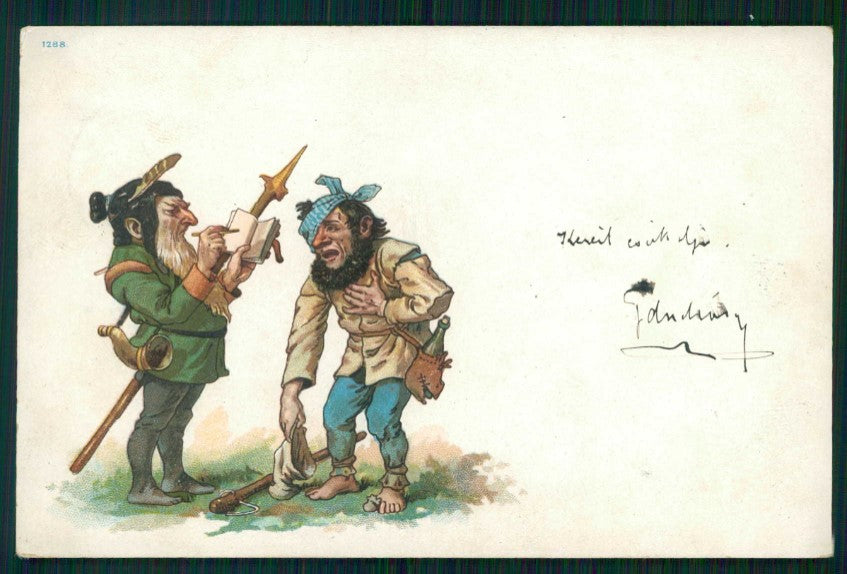 Gnomo Gnome Zwerge Dwarf serie 1288 postcard TC5053 – fronte