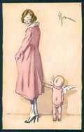 Artist Signed Sacchetti Glamour Lady Cupid Zenit 21-2 postcard TC5084 – fronte