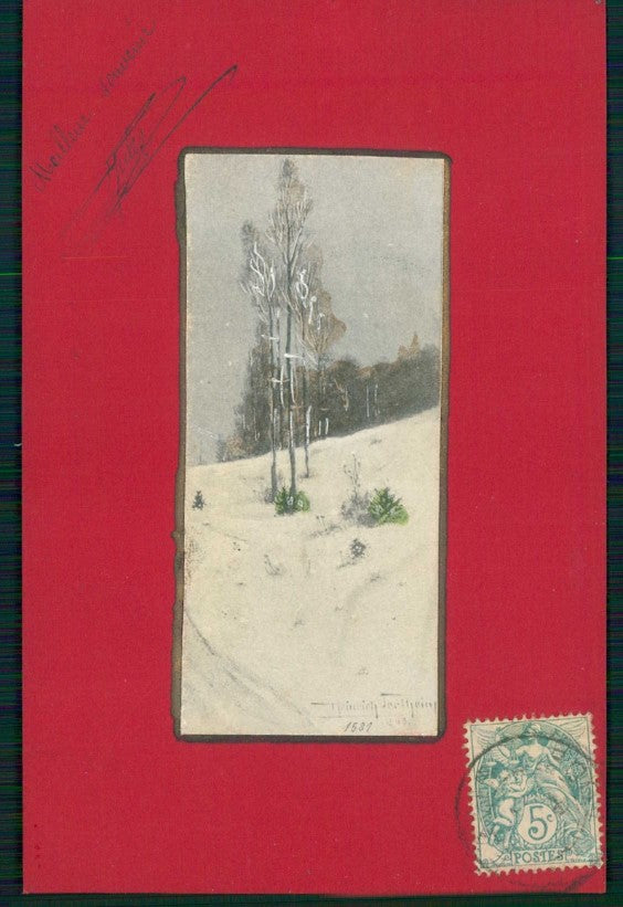 Artist Signed OPF Winter Landscape postcard TC5110 – fronte