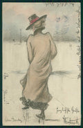 Artist Signed Henri Boutet Art Nouveau Glamour Lady postcard TC5156 – fronte