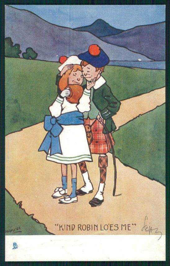 Artist Signed Hamish Duncan Scottish Boy Comic Tuck serie 6148 postcard TC5182 – fronte