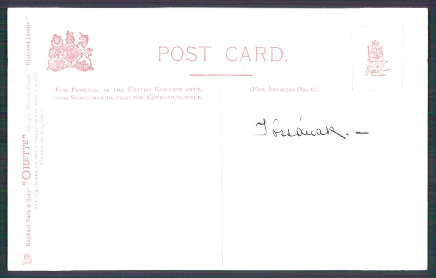 Artist Signed Hamish Duncan Scottish Boy Comic Tuck serie 1437 postcard TC5183 – retro