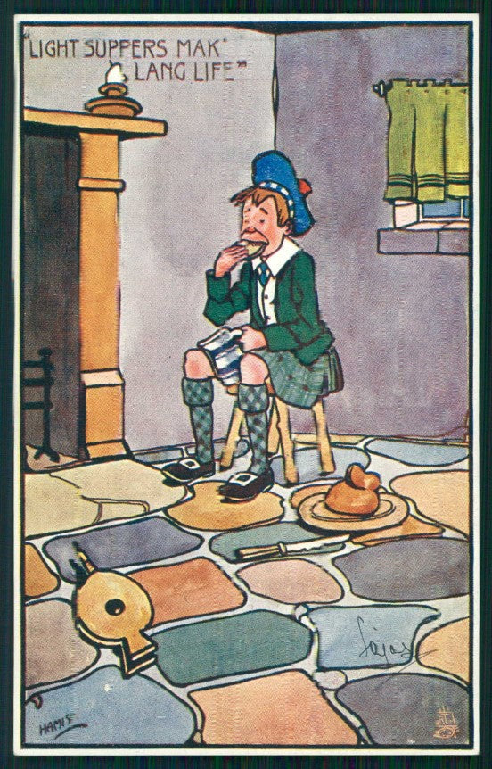 Artist Signed Hamish Duncan Scottish Boy Comic Tuck serie 1437 postcard TC5184 – fronte