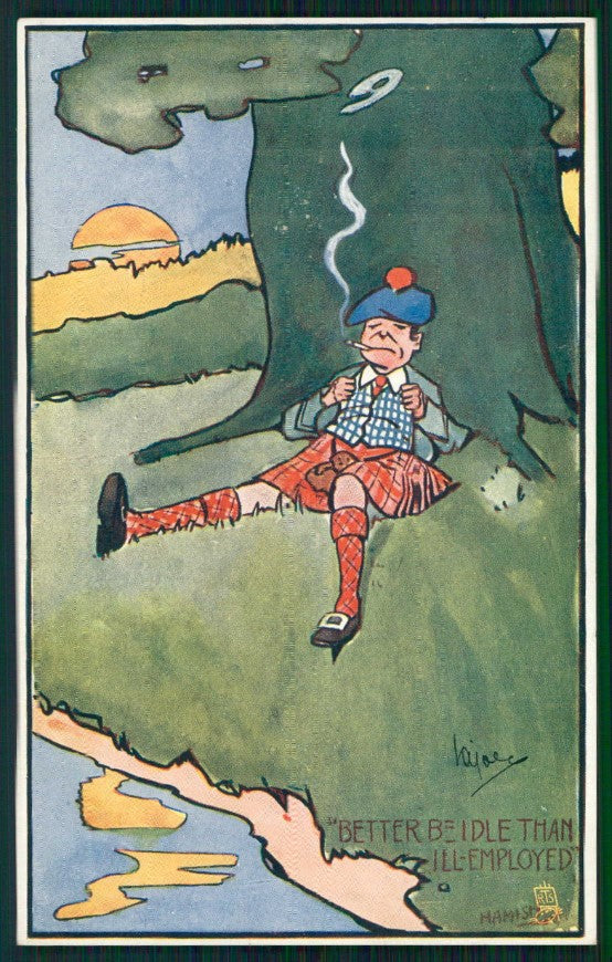 Artist Signed Hamish Duncan Scottish Boy Comic Tuck serie 1437 postcard TC5185 – fronte