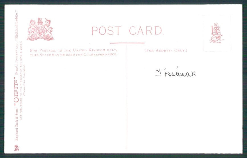 Artist Signed Hamish Duncan Scottish Boy Comic Tuck serie 1437 postcard TC5187 – retro