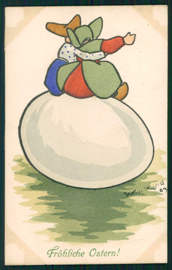 Artist Signed Will Kirid ? Dutch Children Easter Egg M M Vienne 146 pc TC5202 – fronte