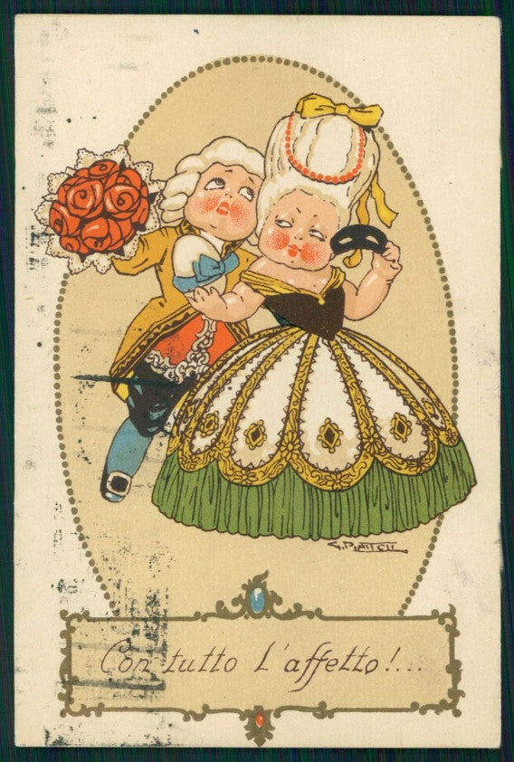 Artist Signed Piattoli Children Easter Pasqua postcard TC5204 – fronte