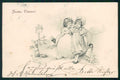 Artist Signed Viennoise Fairy Girl Easter Egg Art Nouveau serie 18 pc TC5206 – fronte