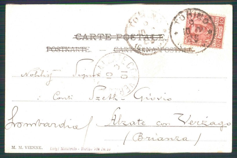 Artist Signed Girl Dog M M Vienne TRIMMED postcard TC5209 – retro