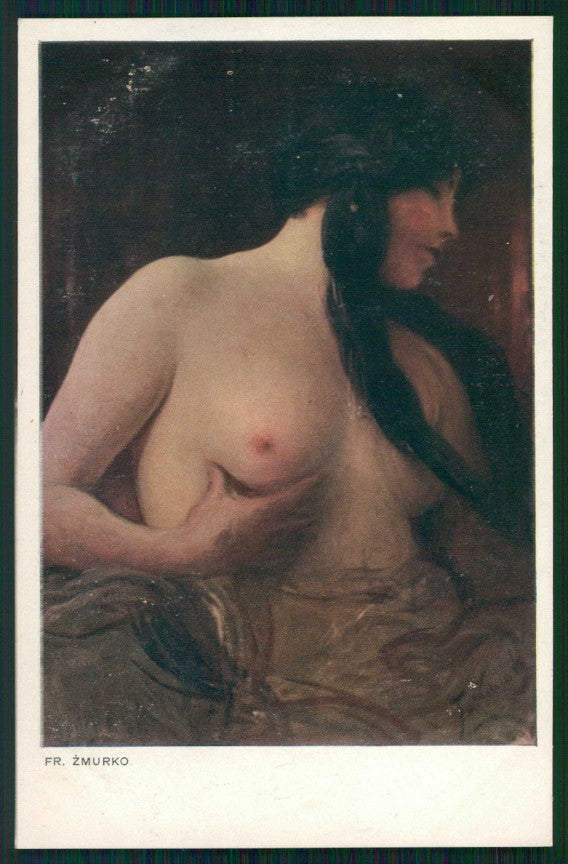 Artist Signed Fr. Zmurko Risque Nude Lady serie 291 postcard TC5257 – fronte