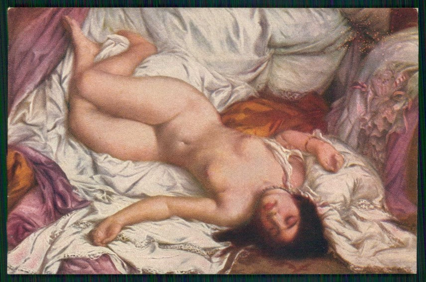 Artist Signed Quinsac Risque Nude Lady serie 79 postcard TC5263 – fronte