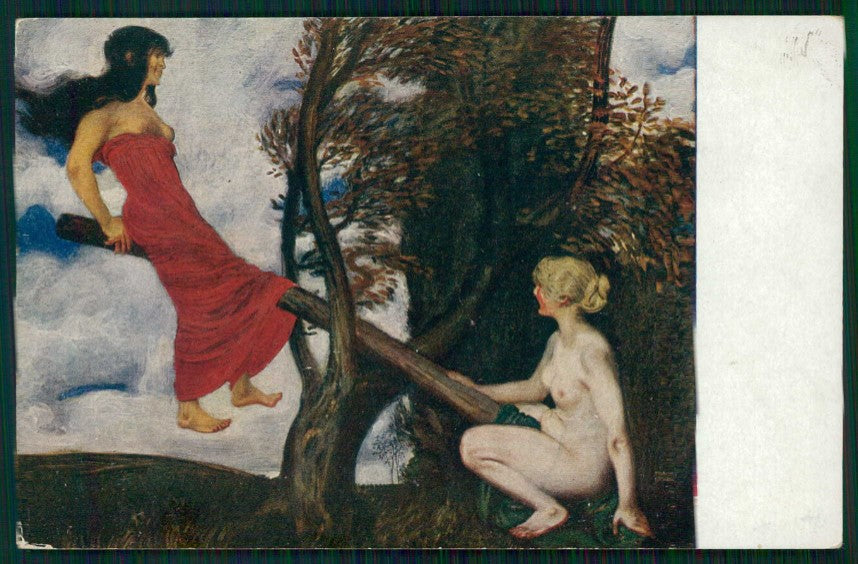 Artist Signed F. Stuck Risque Nude Lady serie 179 postcard TC5269 – fronte