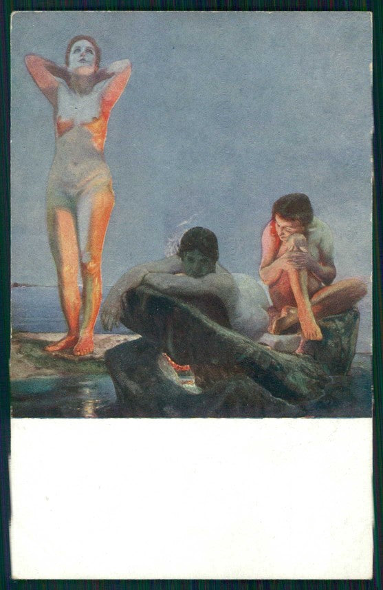 Artist Signed M. Klinger Risque Nude Lady serie postcard TC5270 – fronte