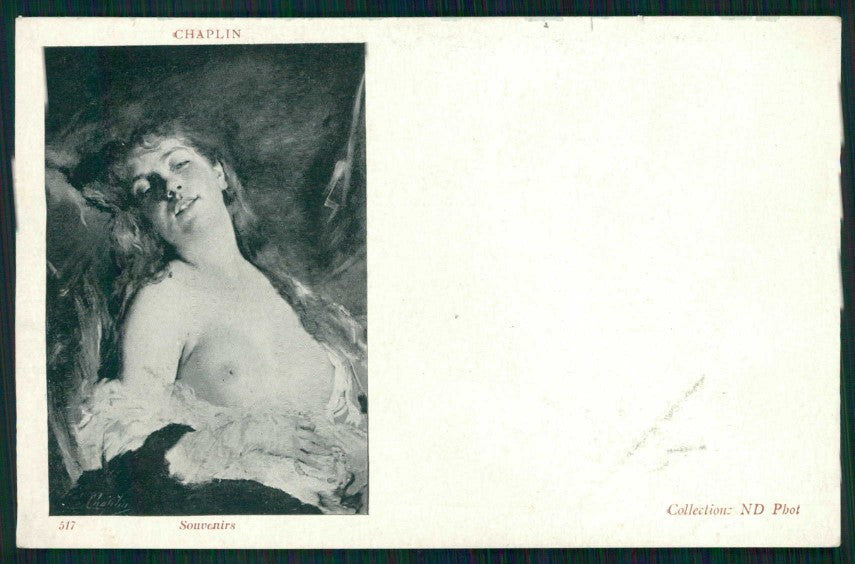 Artist Signed Chaplin Risque Nude Lady serie 517 postcard TC5288 – fronte