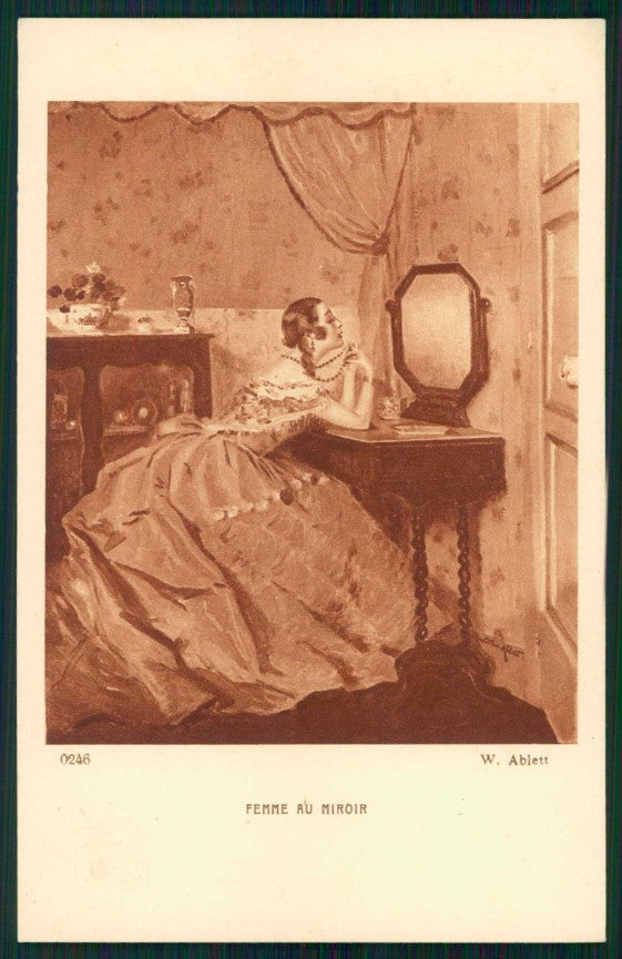 Artist Signed W. Ablett Risque Nude Lady serie 0246 Salon Paris postcard TC5336 – fronte
