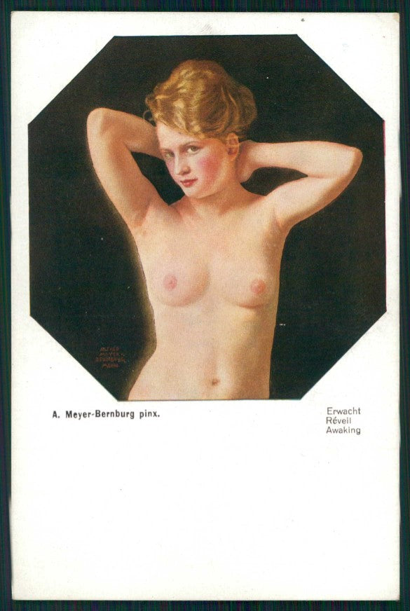 Artist Signed A. Meyer Bernburg Risque Nude serie 1133 postcard TC5344 – fronte