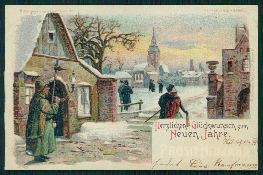 Augurali Winter Happy New Year Hold to Light Halt Gegen Das Licht ak TC5361 – fronte
