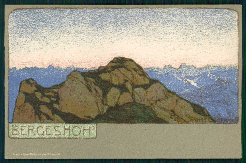 Artist Signed Ernst Liebermann Art Nouveau Bergeshoh postcard TC5751 – fronte