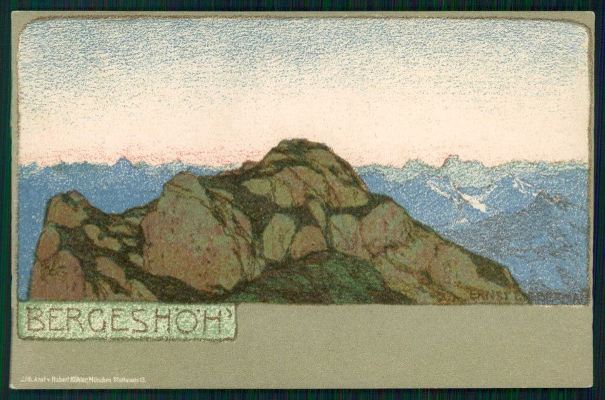 Artist Signed Ernst Liebermann Art Nouveau Bergeshoh postcard TC5752 – fronte