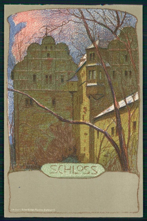 Artist Signed Ernst Liebermann Art Nouveau Schloss postcard TC5757 – fronte