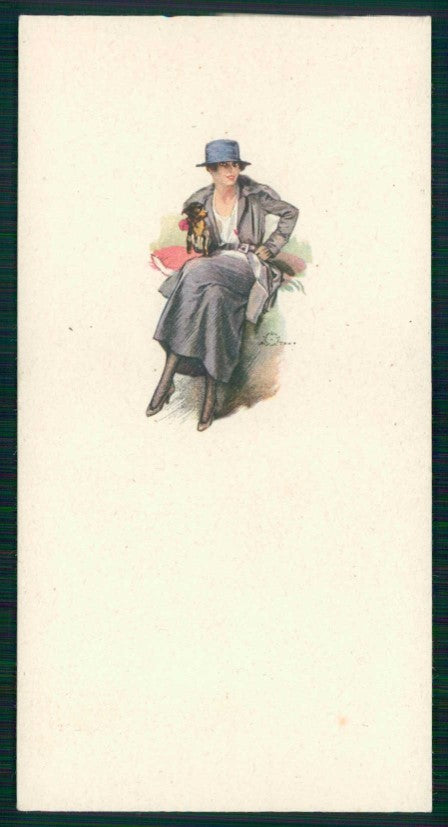 Artist Signed Terzi Glamour Lady Dog mini serie 399-2 postcard TC5766 – fronte