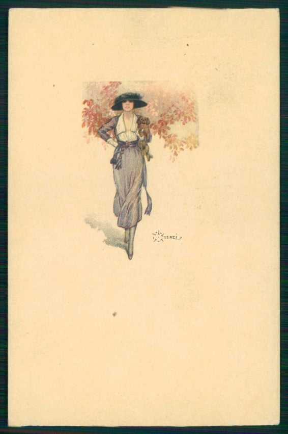 Artist Signed Terzi Glamour Lady dog serie 360M-2 postcard TC5778 – fronte