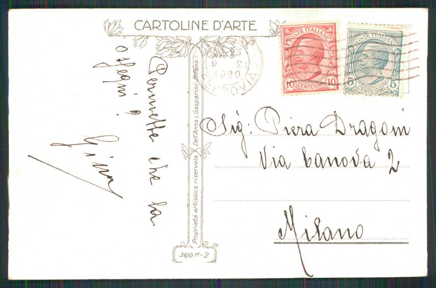 Artist Signed Terzi Glamour Lady dog serie 360M-2 postcard TC5778 – retro