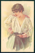Artist Signed Terzi Glamour Lady Italian Art Deco serie 323-6 postcard TC5780 – fronte