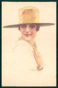 Artist Signed Terzi Glamour Lady Italian Art Deco 322-5 WRINKLES postcard TC5783 – fronte