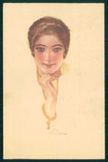 Artist Signed Terzi Glamour Lady Italian Art Deco serie 322-4 postcard TC5784 – fronte