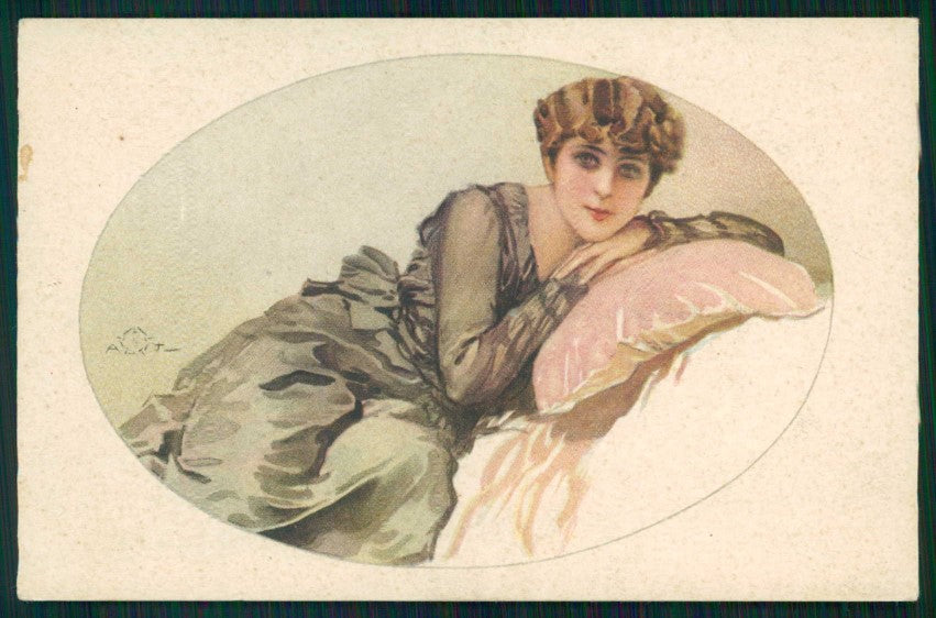 Artist Signed Terzi Glamour Lady Italian Art Deco serie 261-2 postcard TC5797 – fronte