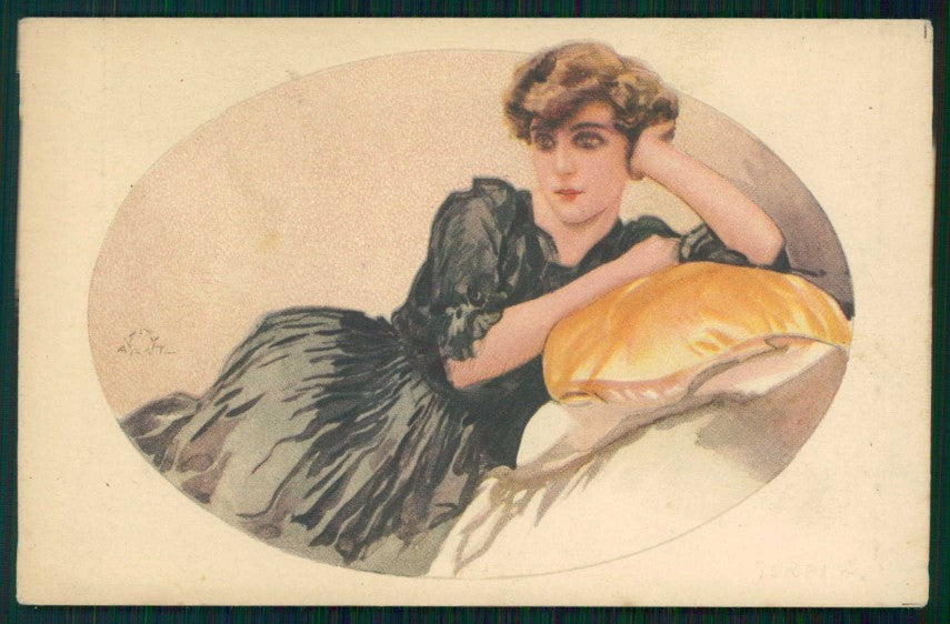 Artist Signed Terzi Glamour Lady Italian Art Deco serie 261-1 postcard TC5798 – fronte