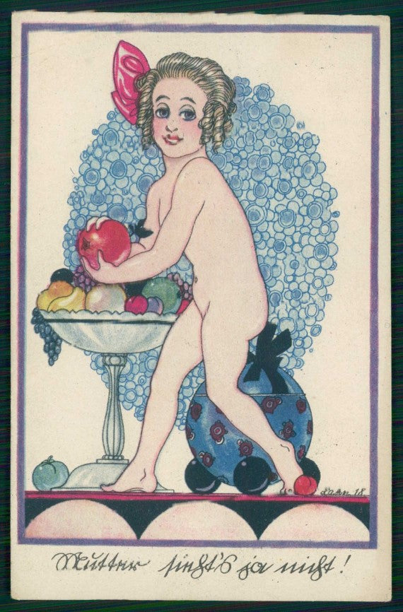 Artist Signed Nude Girl Jugendstil NPG serie 8015-3 postcard TC5831 – fronte