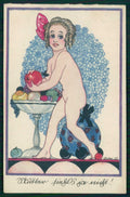 Artist Signed Nude Girl Jugendstil NPG serie 8015-3 postcard TC5831 – fronte