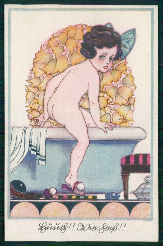 Artist Signed Nude Girl Jugendstil NPG serie 8015-4 postcard TC5832 – fronte