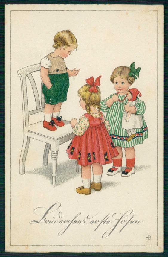 Artist Signed LD Lia Doring Children Meissner Buch serie 2299 postcard TC5843 – fronte