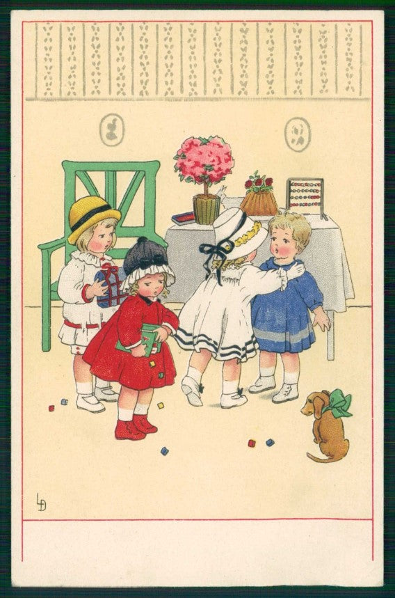 Artist Signed LD Lia Doring Children Meissner Buch serie 2301 postcard TC5845 – fronte